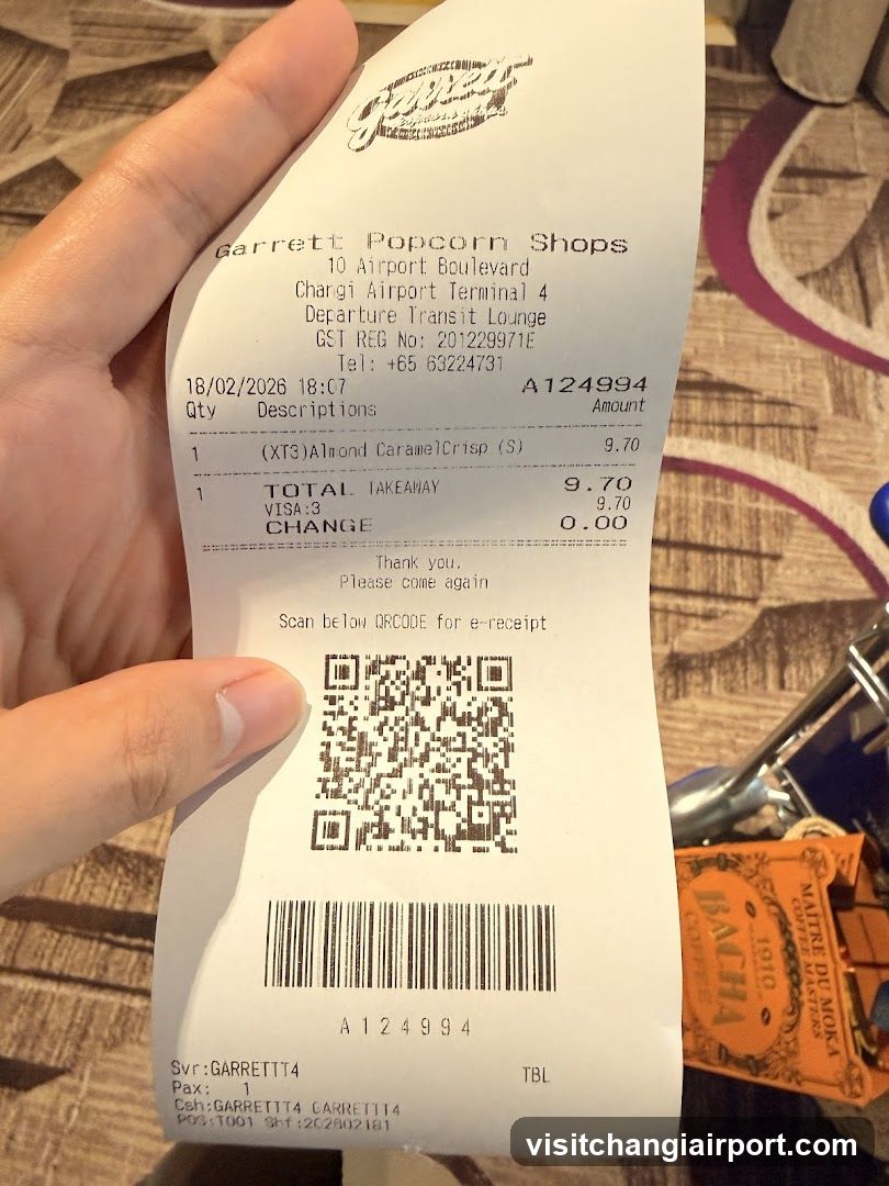 Garrett Popcorn Shops Receipt