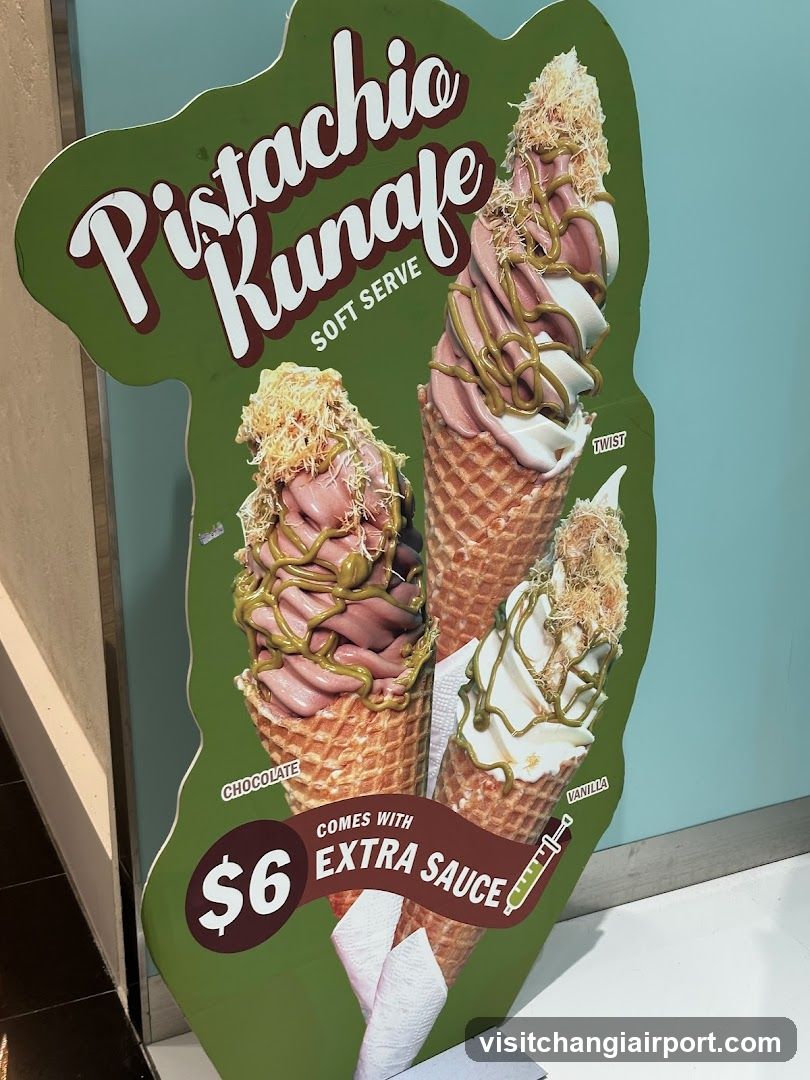 Pistachio Kunafa Soft Serve Signage