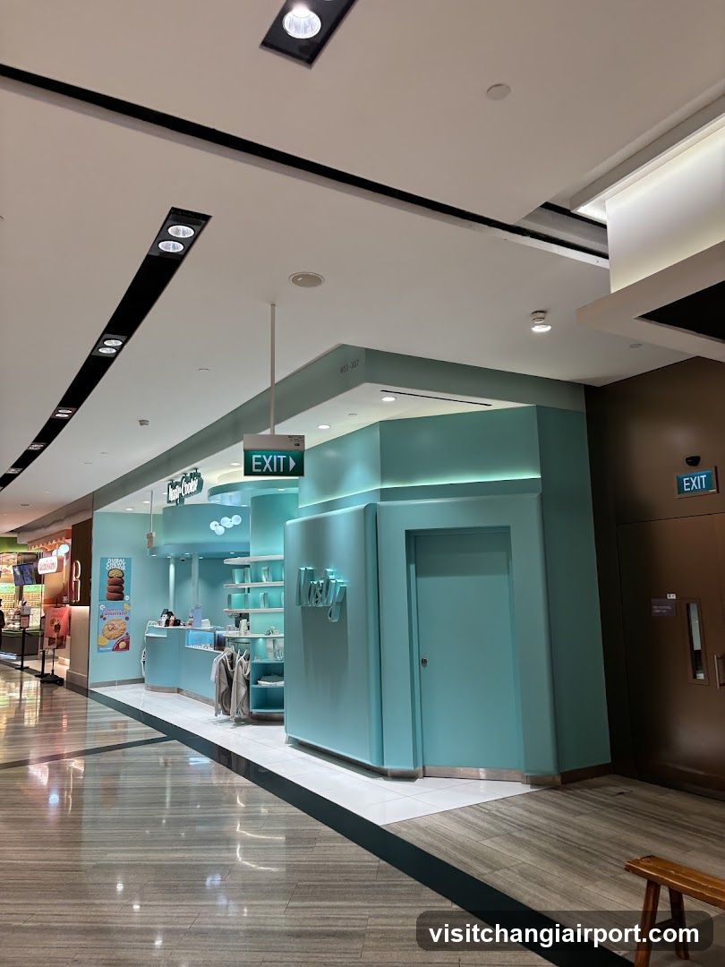 Mall Interior with Teal Shop Front
