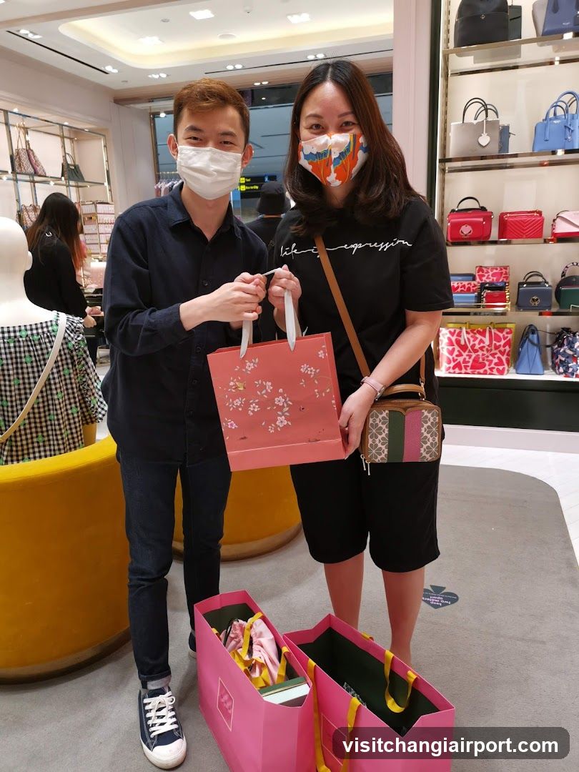 Shopping in a luxury bag store