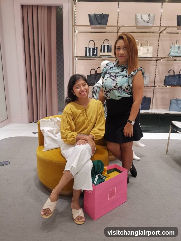 Two women in a boutique store