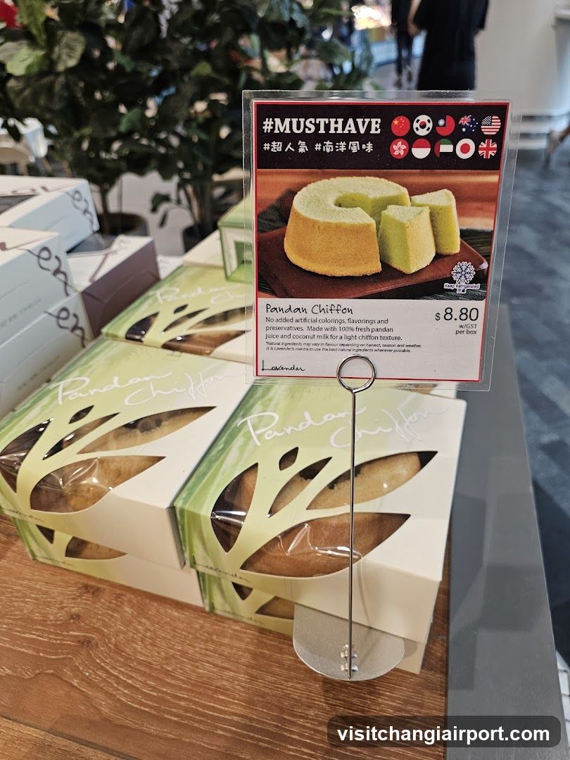 Pandan Chiffon Cake Display