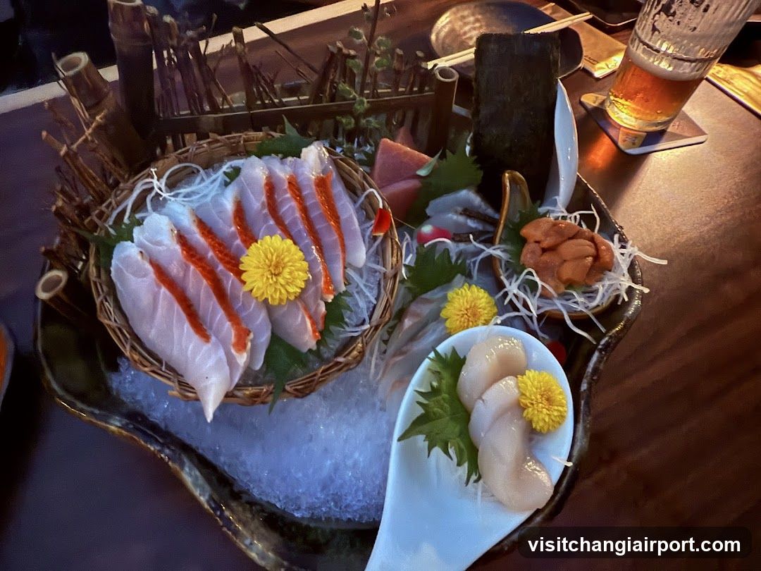Sashimi Platter with Ice and Garnishes