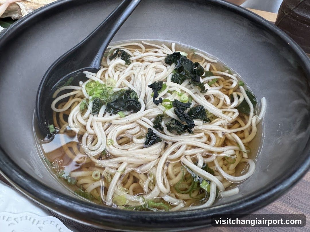 Bowl of Noodles with Greens
