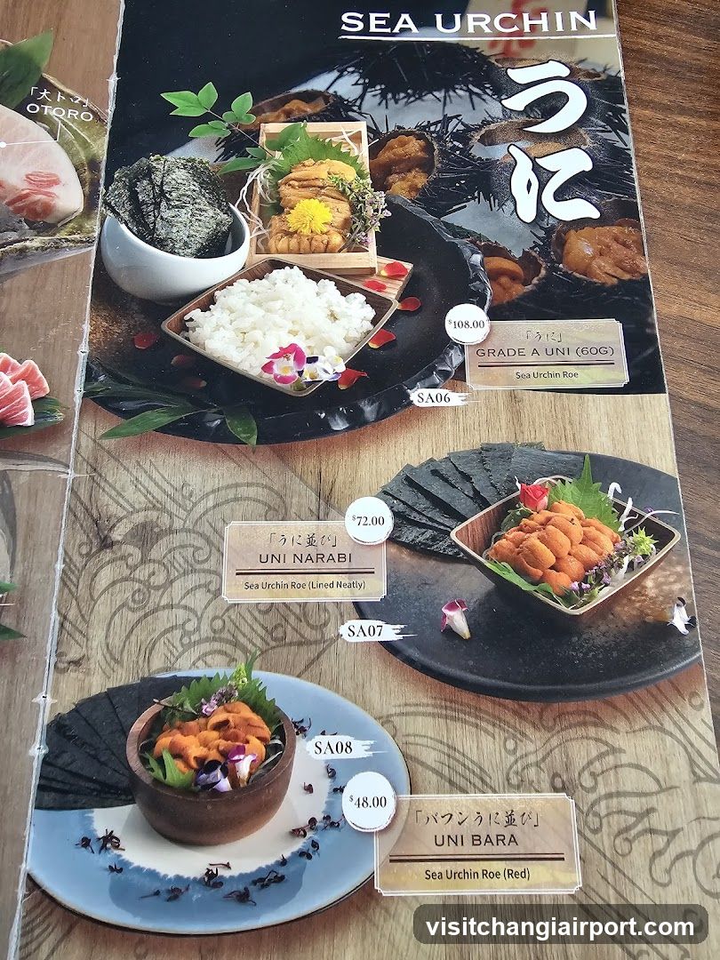 Sea Urchin Menu Page