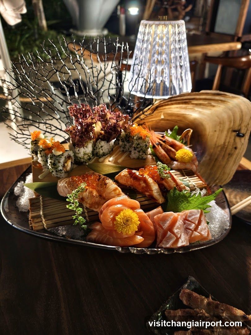 Sushi Platter with Decorative Elements