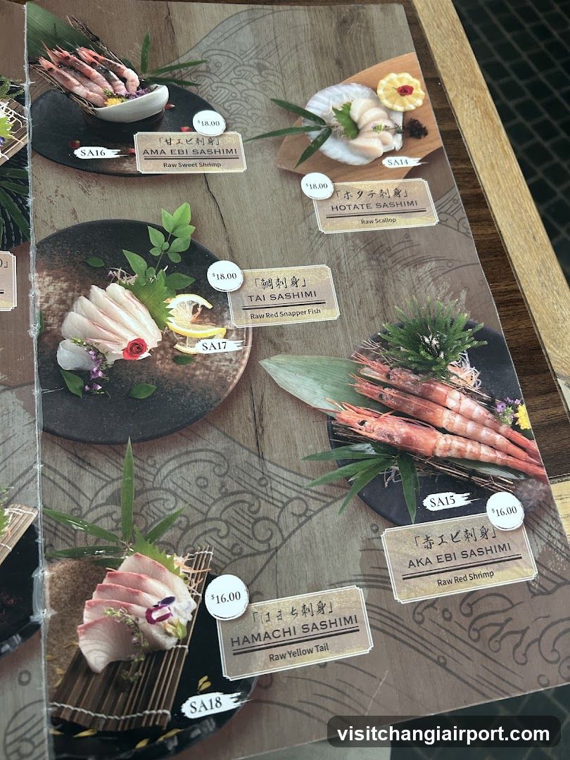 Sashimi Menu Display