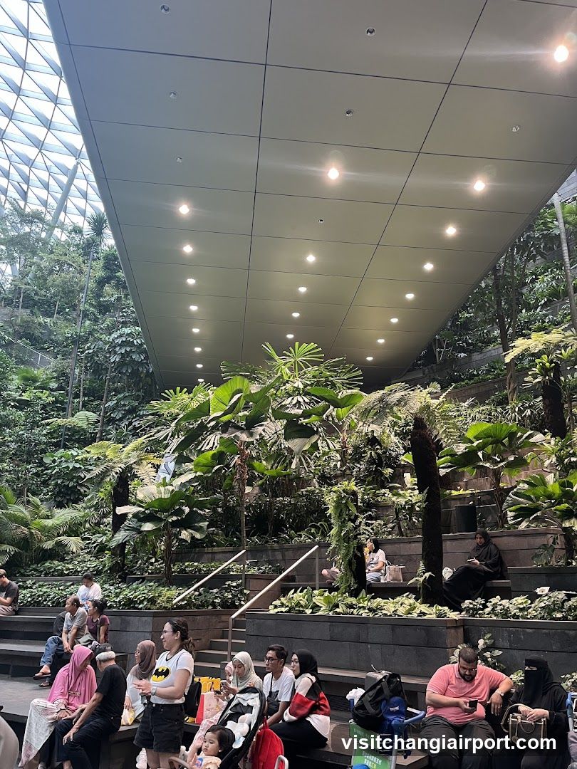 Indoor Garden with People Relaxing