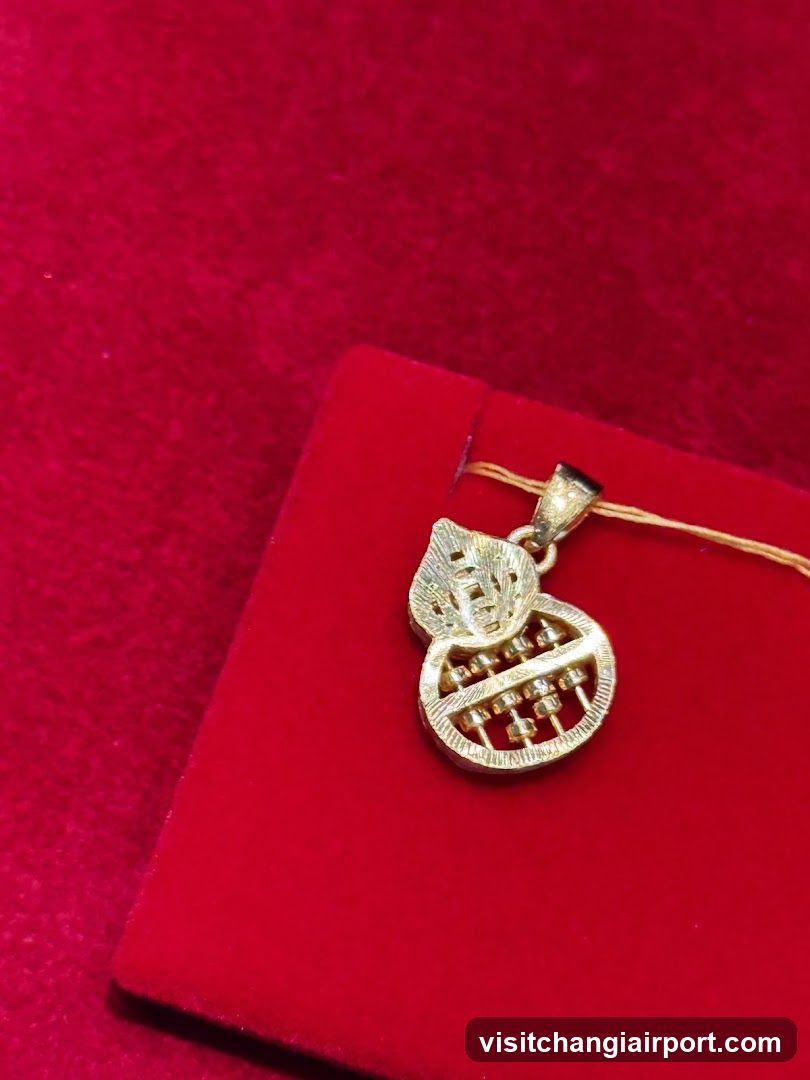 Gold Pendant on Red Background