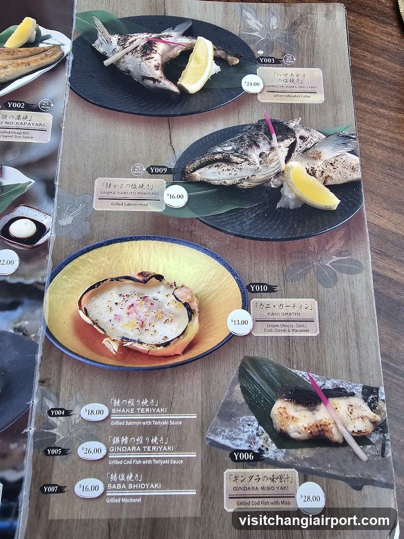 Japanese Seafood Menu