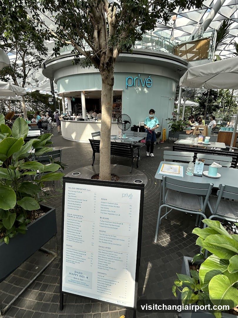 Outdoor Cafe Scene with Menu Board