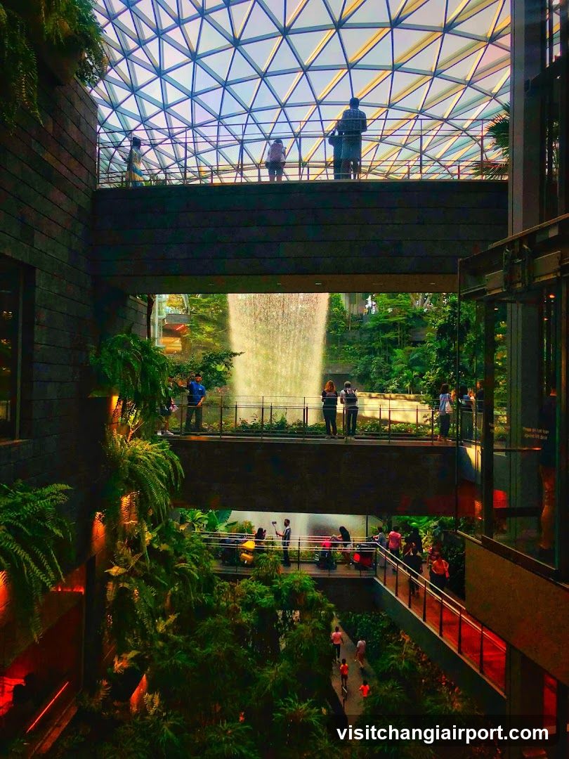 Vertical Garden Interior with Waterfall