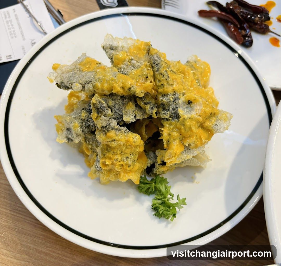 Fried Seafood with Cheese Sauce
