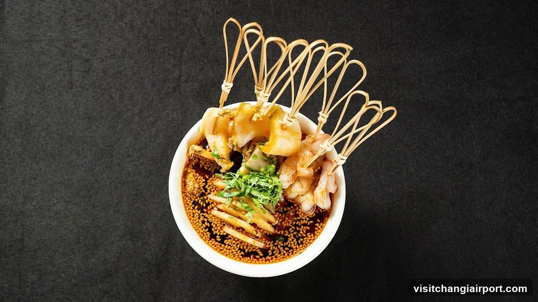 Skewered Seafood with Sesame Sauce