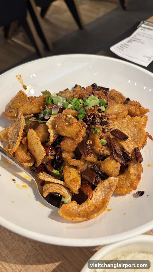 Spicy Stir-fried Dish with Crispy Tofu and Peanuts