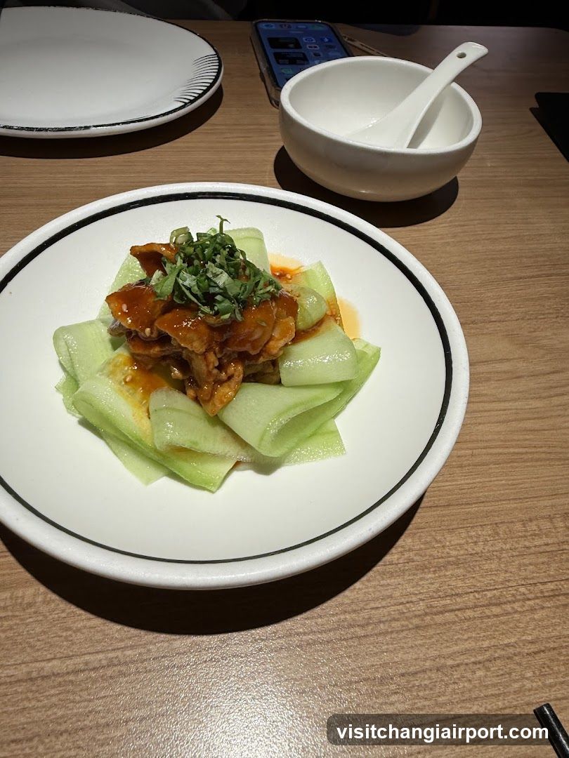 Dish with Cucumber and Sauce