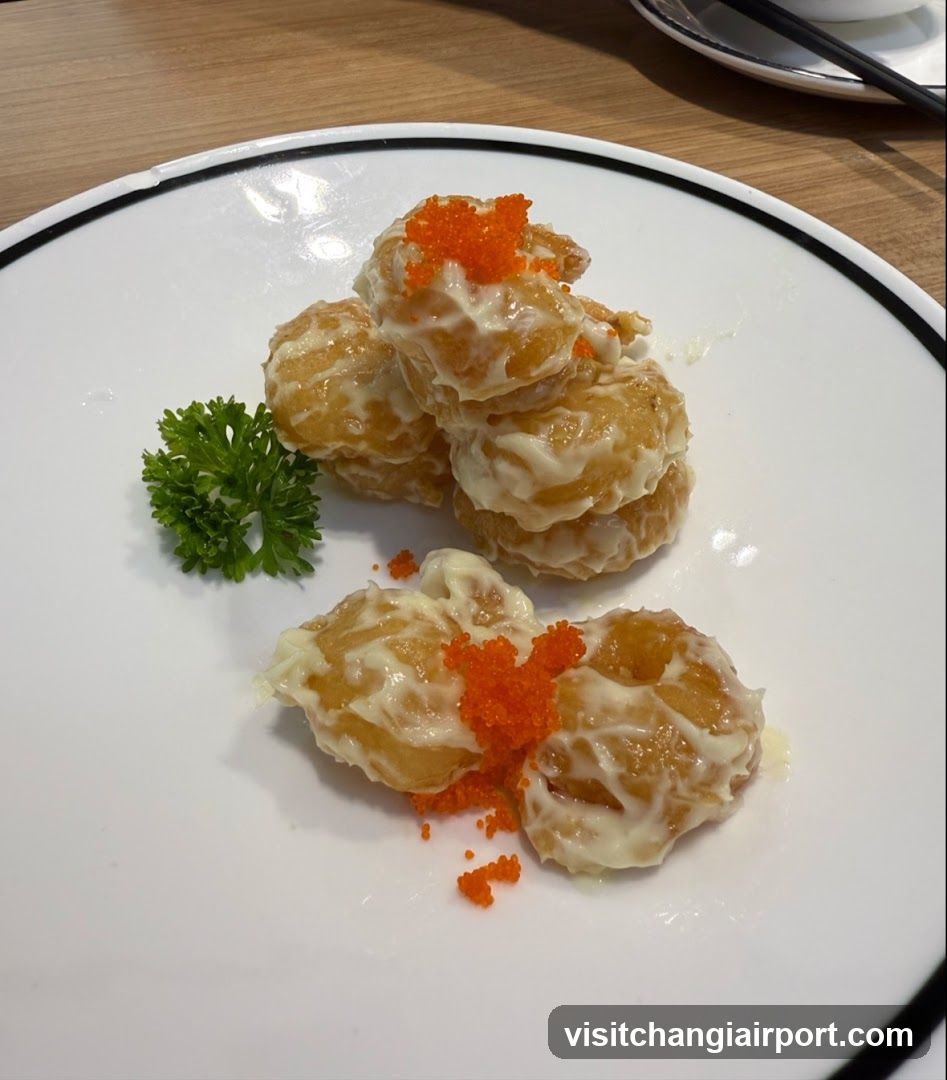 Crispy Fried Dishes with Caviar Garnish