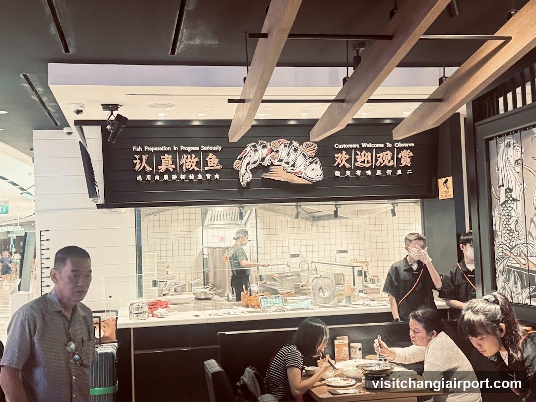 Restaurant Interior with Open Kitchen