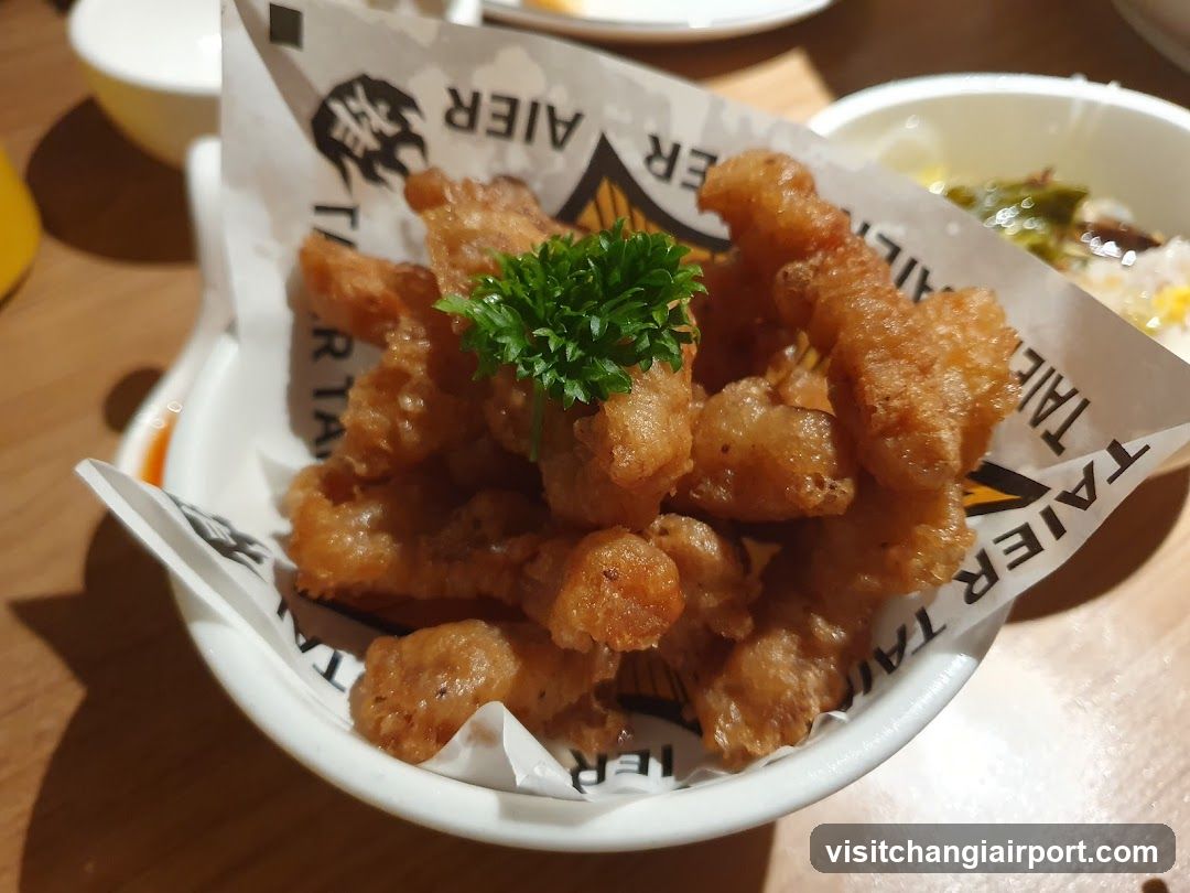 Fried Chicken Wings with Parsley Garnish