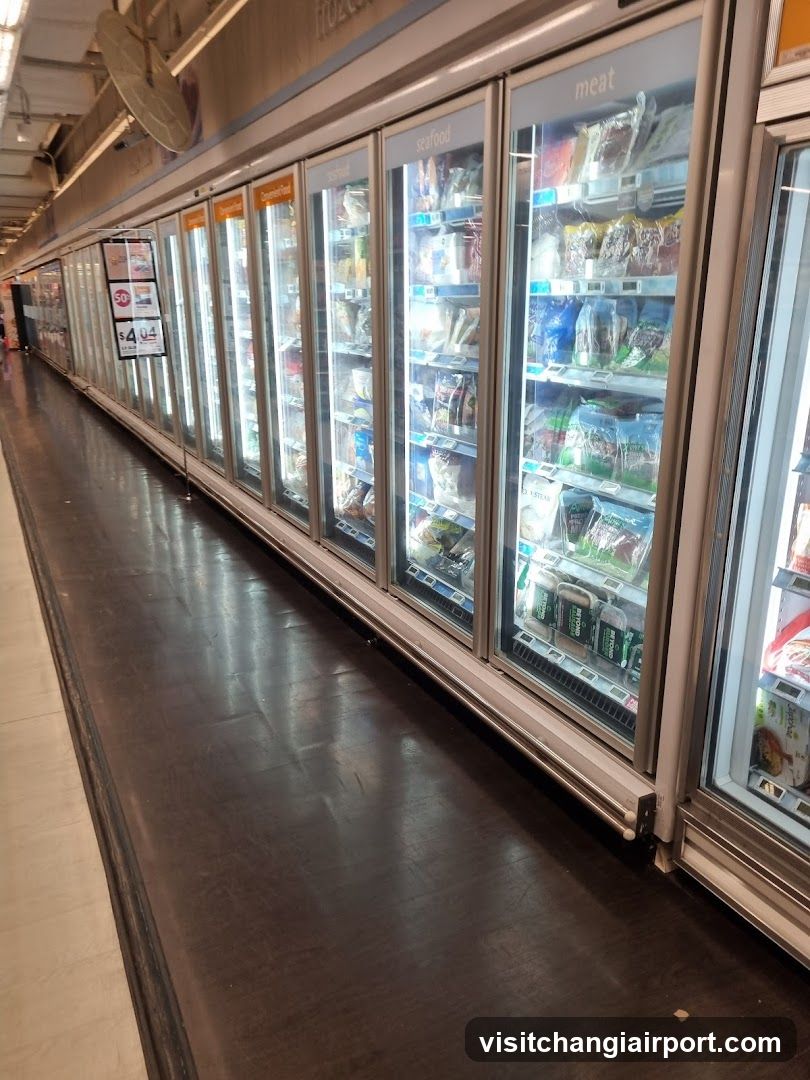 Frozen Food Section in Supermarket