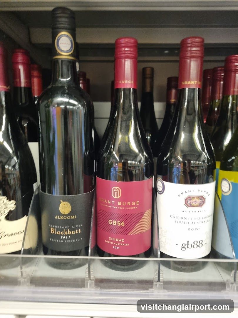 Wine bottles on shelf