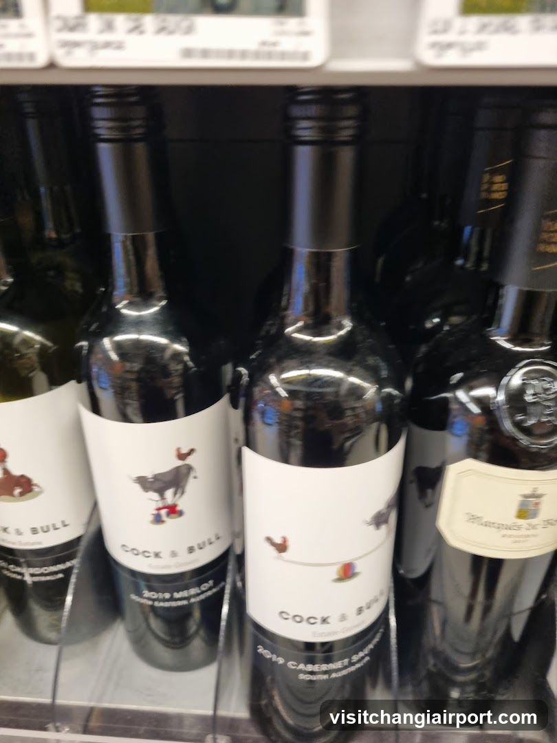 Wine bottles on shelf