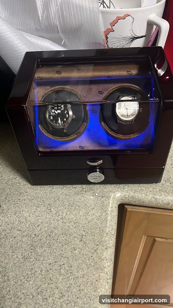 Watches in a display case