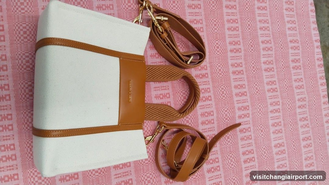 Canvas Tote Bag with Leather Straps