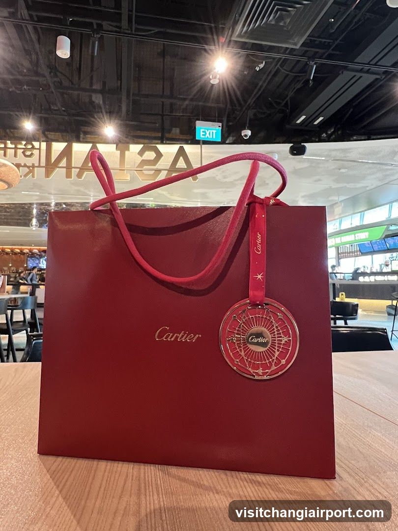 Cartier Gift Bag in Mall Interior