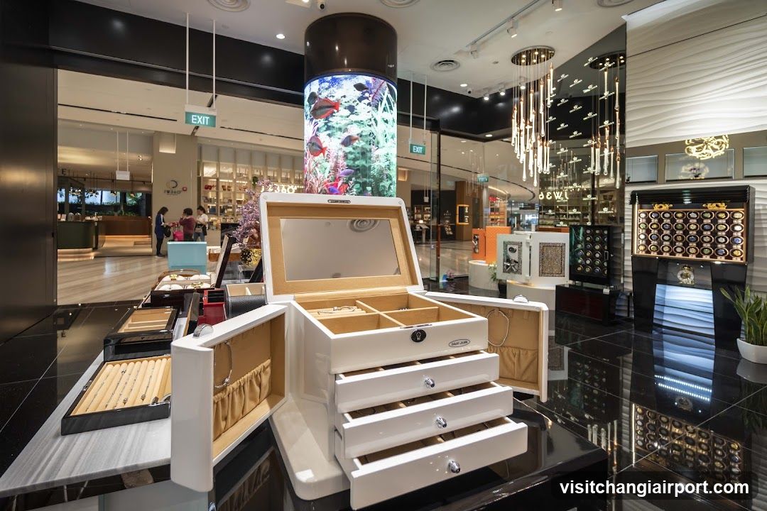 Jewelry Display Case in Mall Interior