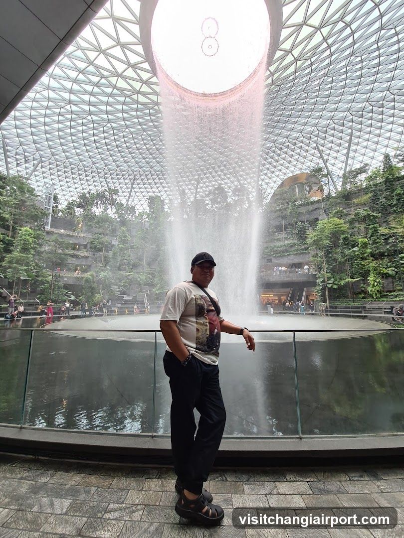 Person at Jewel Changi Waterfall