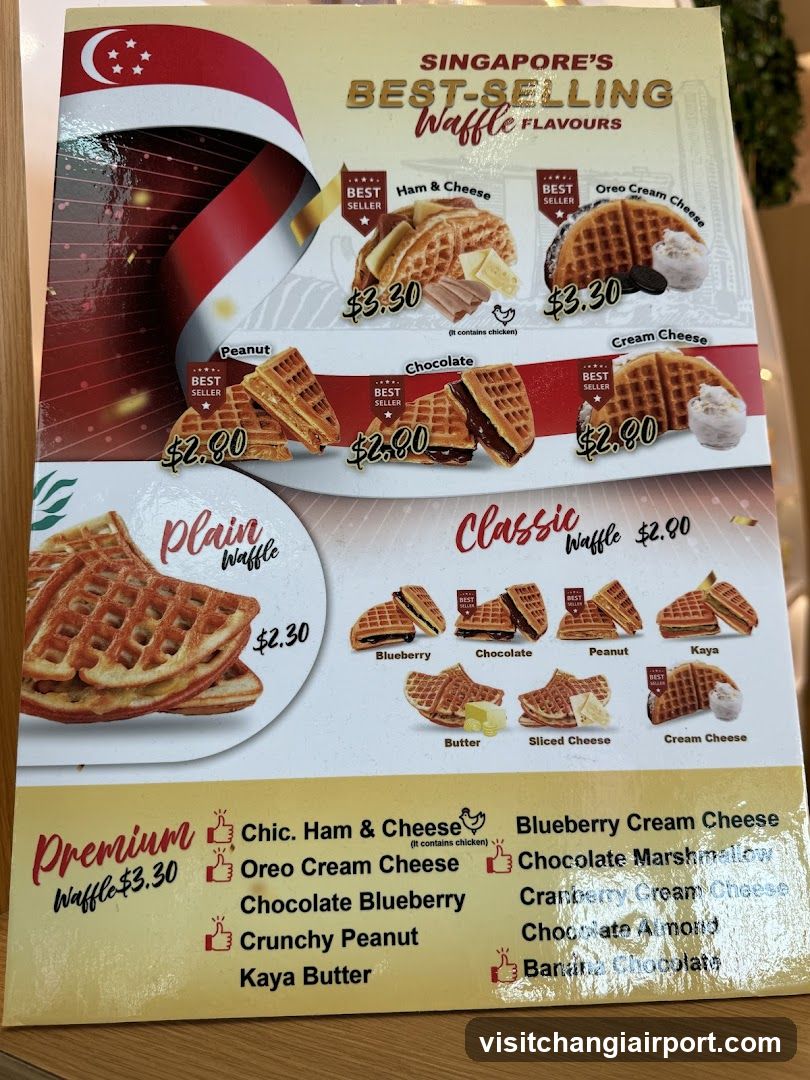 Singapore's Best-Selling Waffle Flavours Menu