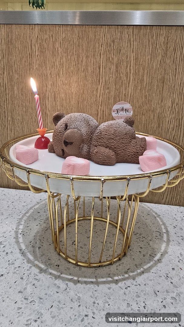 Teddy Bear Cake with Candle