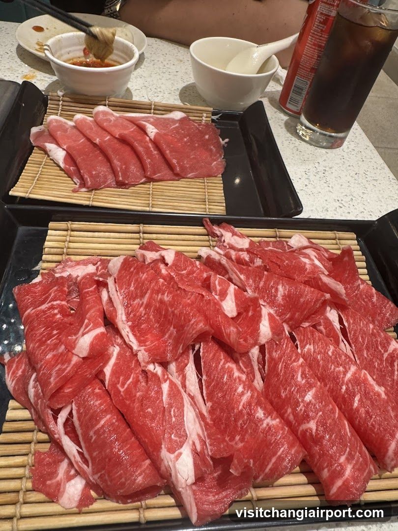 Raw Meat Slices on Bamboo Mats