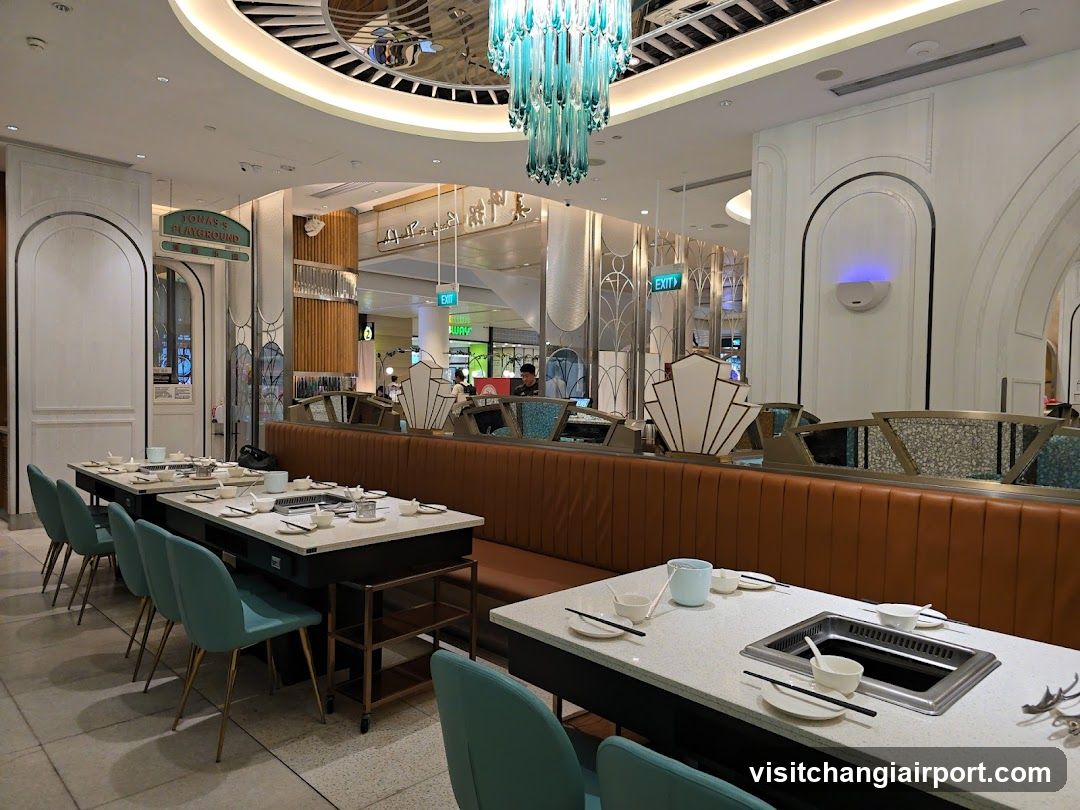 Restaurant Interior with Dining Tables and Decor