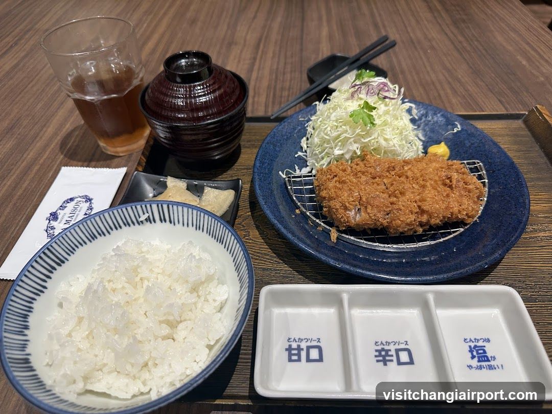 Japanese Meal with Pork Cutlet and Rice