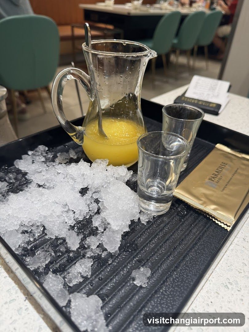 Drink Tray with Ice and Pitcher