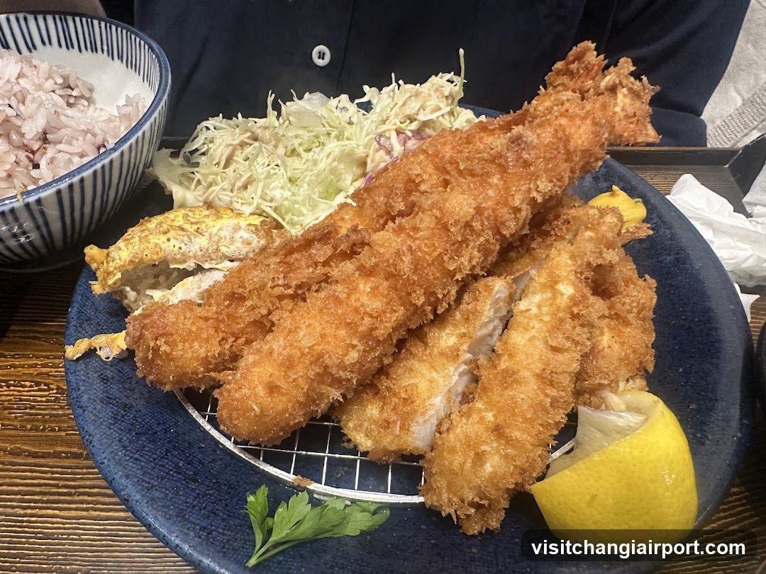 Fried Fish with Rice and Salad