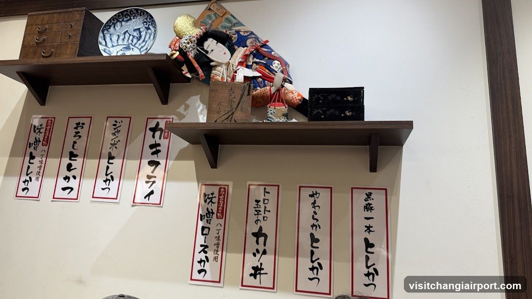 Japanese Interior Display with Calligraphy Signs