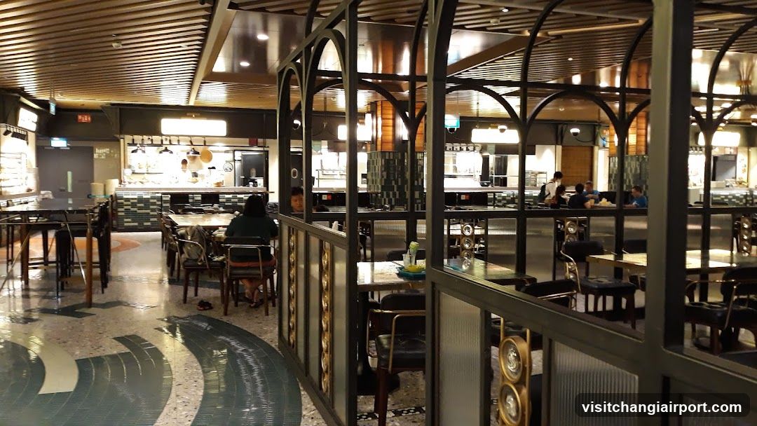 Restaurant Interior with Arched Partitions