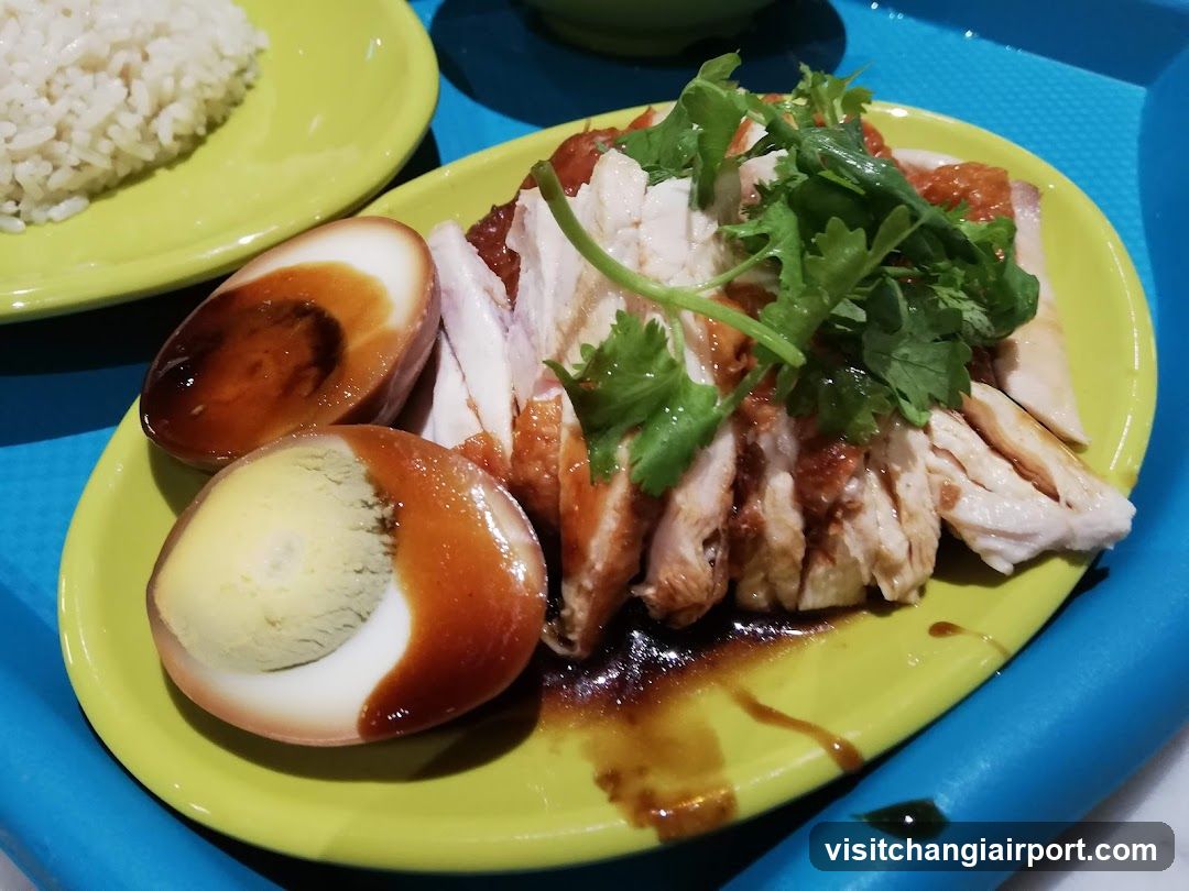 Hainanese Chicken Rice with Soy Egg
