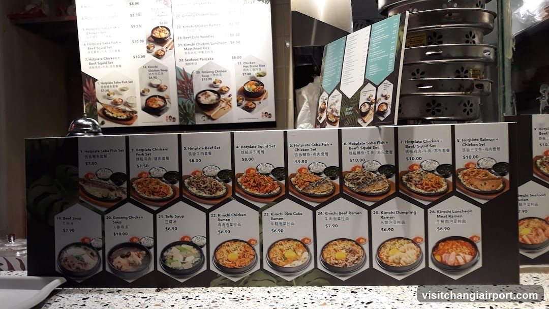Korean Restaurant Menu Display