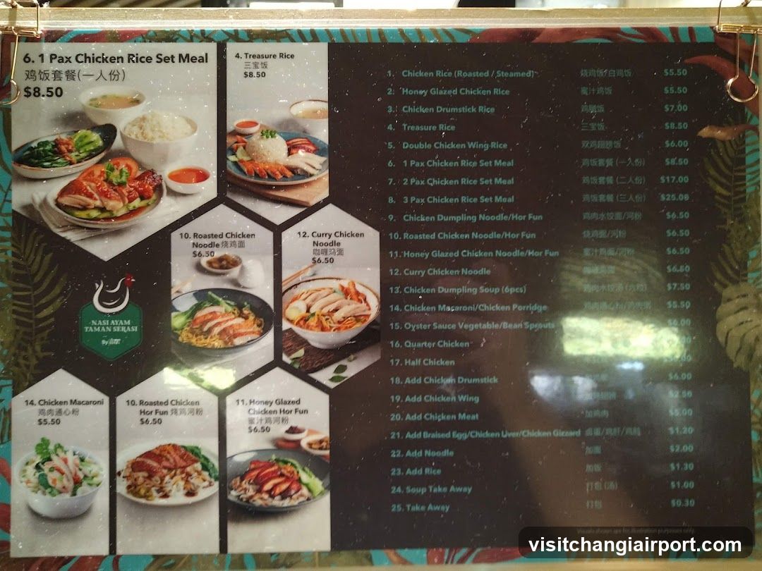1 Pax Chicken Rice Set Meal Menu