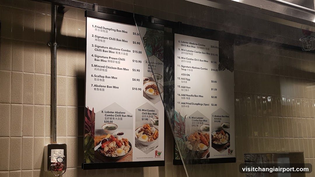 Ban Mee Menu Board