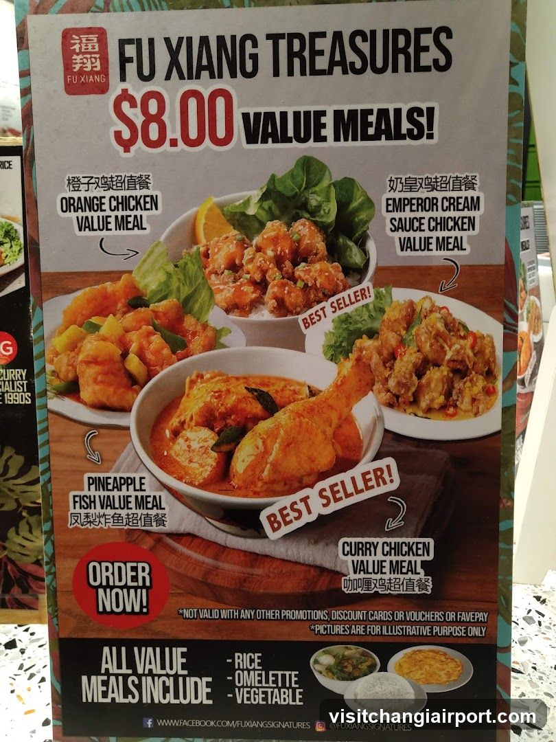 Fu Xiang Treasures Value Meals Menu Board