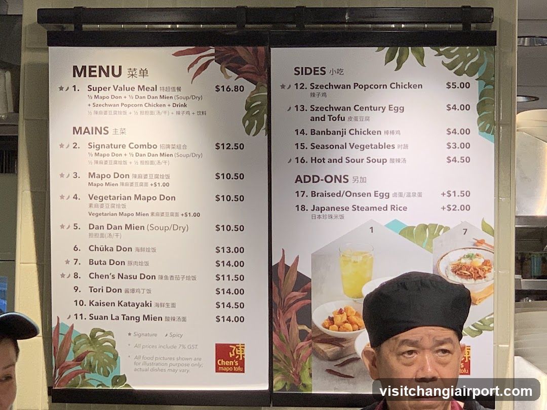 Cher's Mapo Tofu Menu Board