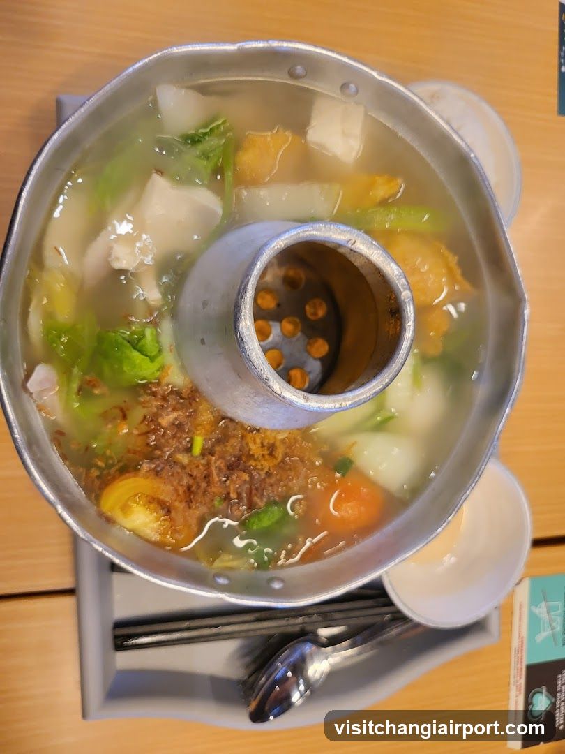 Hot Pot Dish with Broth and Ingredients