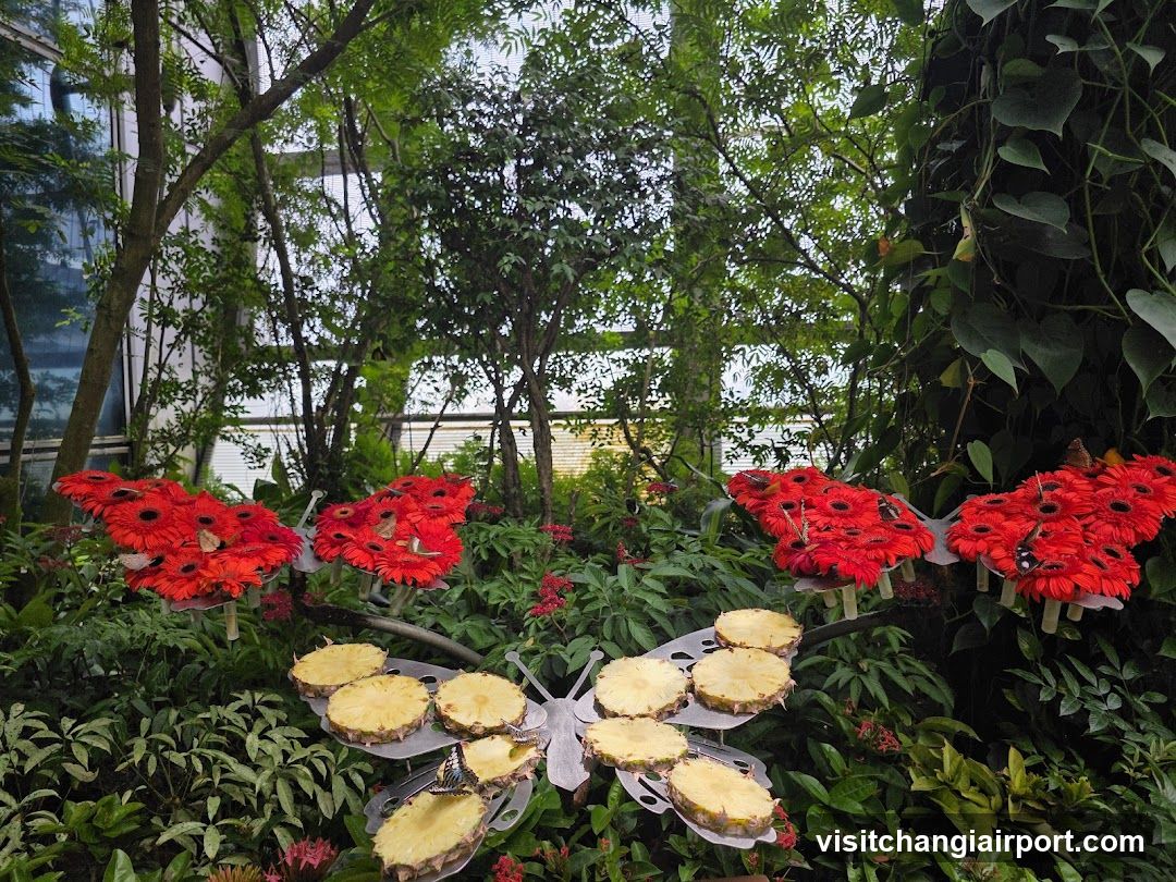 Flower and Pineapple Art Installation