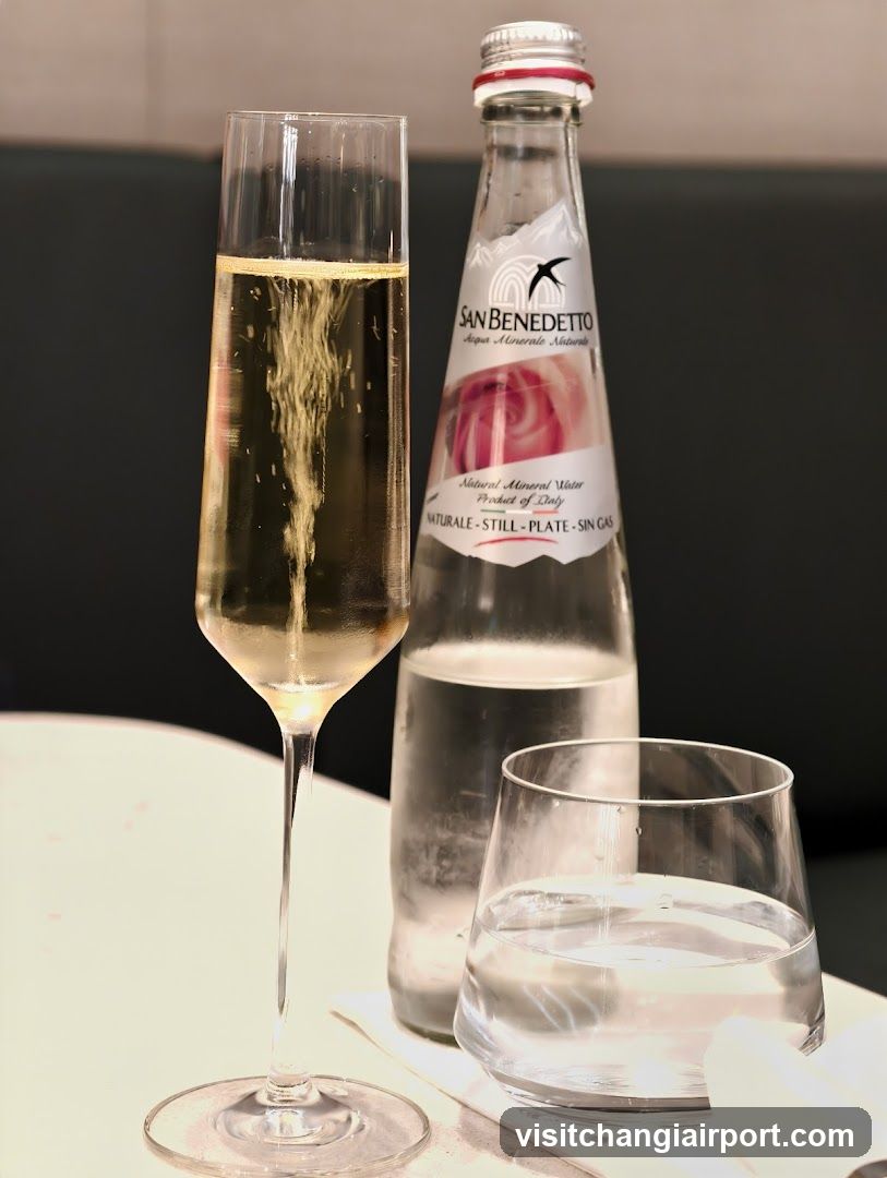 San Benedetto Water and Champagne