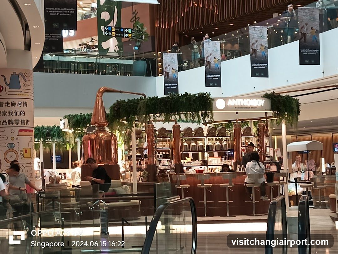 Shopping Mall Interior with Distillery Booth